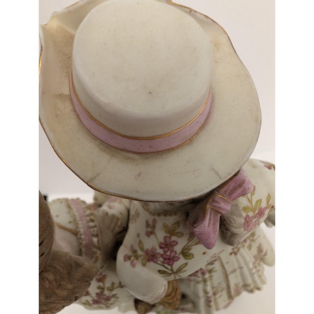 Light Pink Large Continental Victorian Porcelain Courting Couple Figures 19th C. For Sale - Image 8 of 12