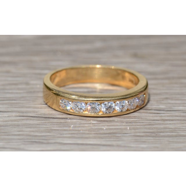 1990s The Lyla: Ladies 14K Gold Band Channel set with 0.70 CTW Diamonds For Sale - Image 5 of 9