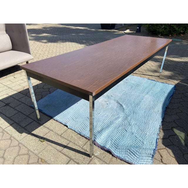 Coffee 1980s Krueqer Vintage Mid Century Modern Tanker Conference Room Table For Sale - Image 8 of 12