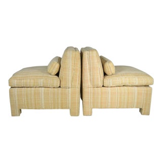 Pair of Modern Upholstered Slipper Chairs, Circa 1960s For Sale