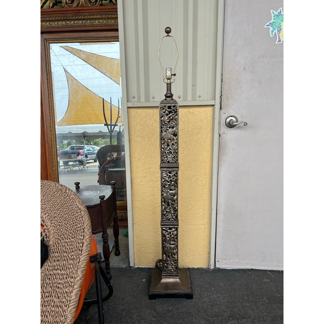 1990s Tall Floor Lamps With Elephants - a Pair For Sale - Image 9 of 12