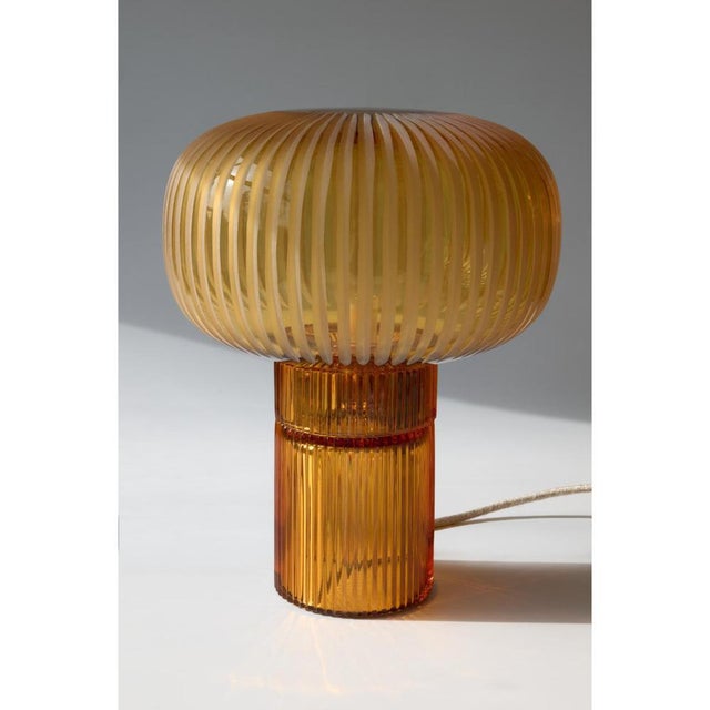 Pure Crystal Glass Onna Clear and Grande Amber Table Lamp by Studio Bojola Dimensions: D 26 x H 47 cm Materials: Pure lead...