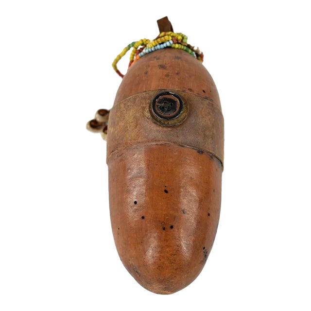 Early 20th Century Nyamwezi Beaded Fertility Doll Gourd with Shells Tanzania For Sale