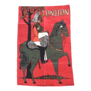 Mid-Century London Irish Linen Textile Sourvenir For Sale