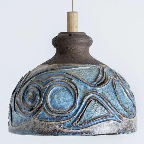 Danish Brown Ceramic Pendant Light, 1970 For Sale - Image 14 of 18