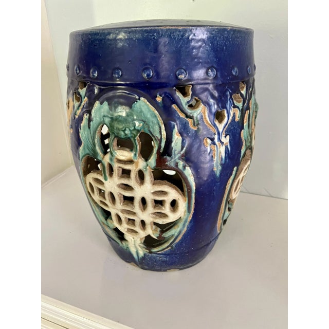 Terracotta Asian Inspired Garden Stool Table or Stand For Sale In Los Angeles - Image 6 of 10