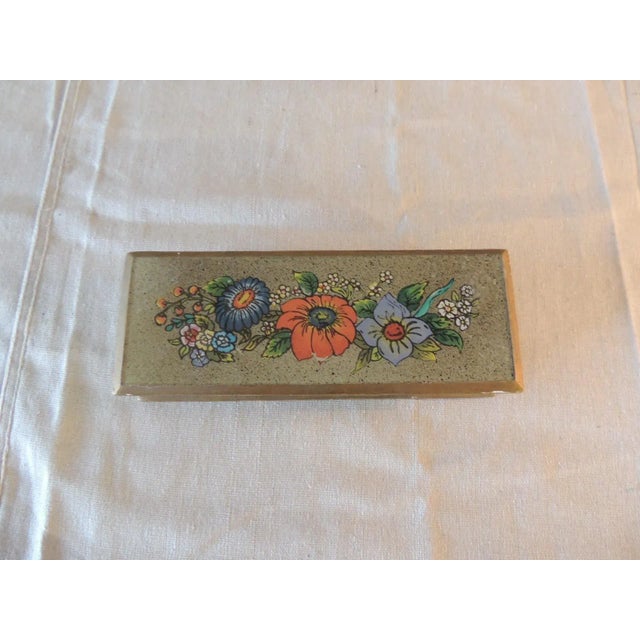 Mexican Vintage Hand Painted Mexican Decorative Pencil Box For Sale - Image 3 of 8