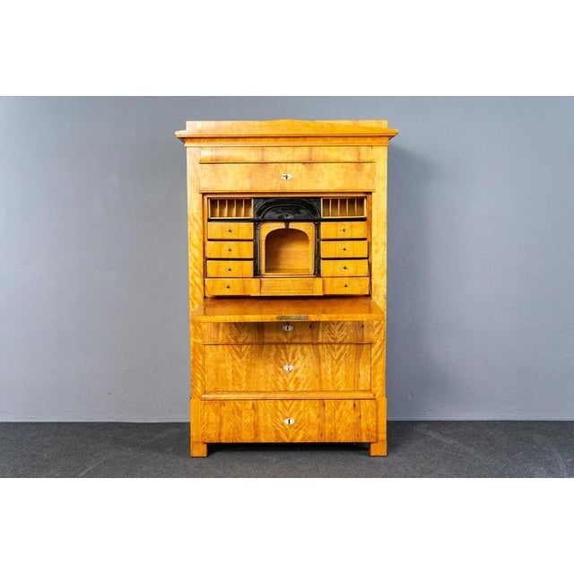 Biedermeier Birch & Elm Secretary For Sale - Image 3 of 18