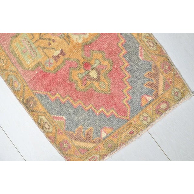 Handmade Mini Wool Rustic Rug For Sale - Image 4 of 6