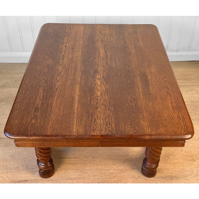 Antique Traditional Oak Barley Twist Rectangle Low Cocktail Coffee Table For Sale - Image 6 of 10