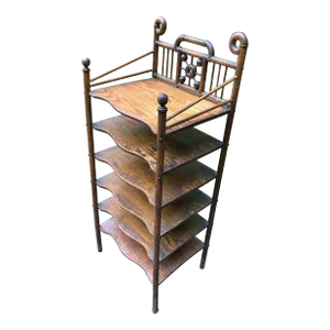 Late 19th Century Bamboo Stick and Ball Etagere With Brass Accents