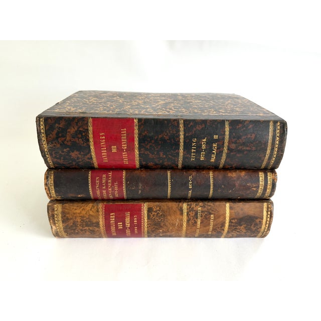 1895 Dutch Leather Bound Reference Book Oversized For Sale In Los Angeles - Image 6 of 6