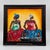Blue Vintage Modern Expressionist Figural Painting of Two Women in Carved Frame - Signed “Mitchell.” For Sale - Image 8 of 12