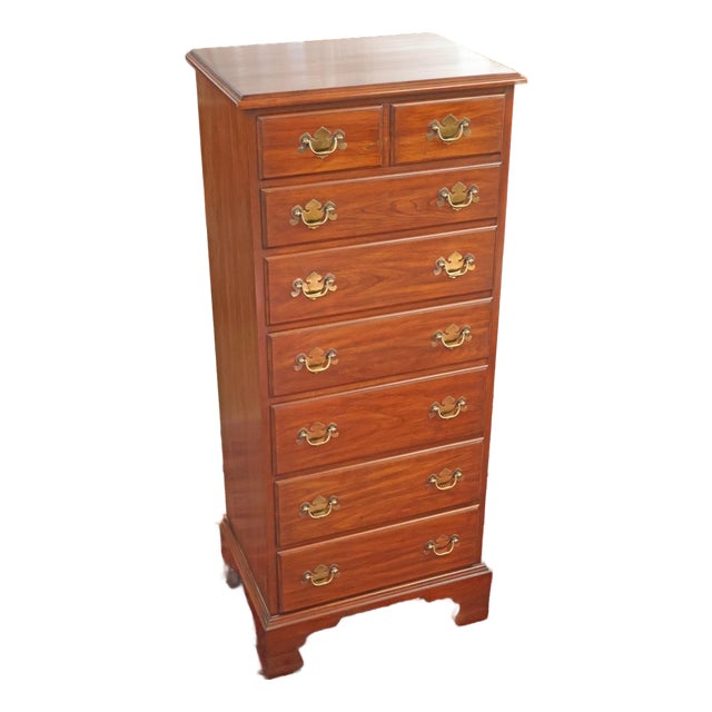 1990s Henkel Harris Virginia Galleries Cherry Wood 7 Drawer Lingerie Chest For Sale