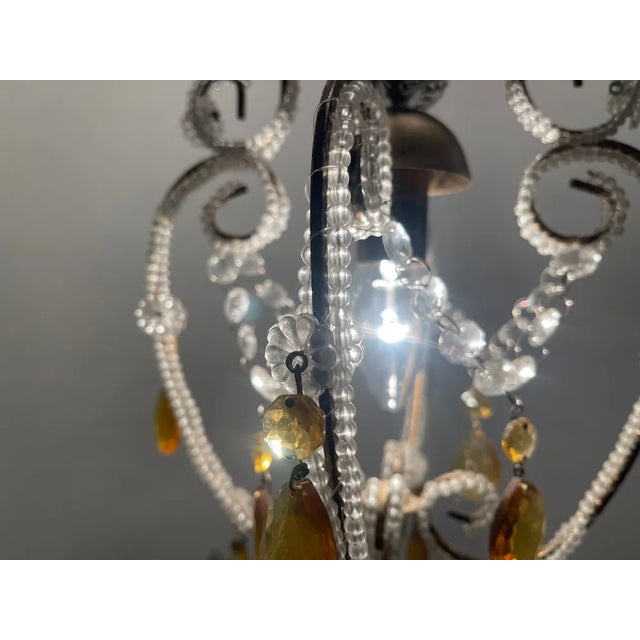 Glass beaded small light pendants set of 2 height with chain 60 cm height without chain 38 cm width 17 cm features 1 light...