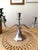 This is the prettiest pewter candle holder! Beautiful curved pewter candelabra holding three candle holders and an...