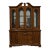 Broyhill Furniture Walnut Traditional Style 60" Buffet W. Lighted Display China Cabinet 631-7940-65 / 631-7940-66 For Sale
