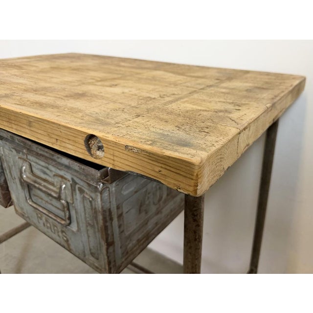 Vintage Industrial Worktable on Wheels, 1960s For Sale - Image 11 of 18