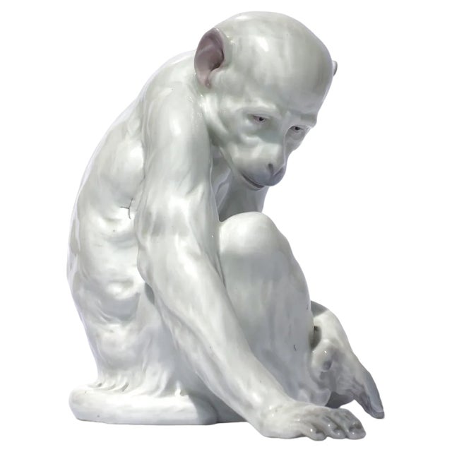 Art Deco Porcelain Monkey from Gebrüder Heubach, Germany, 1920 For Sale