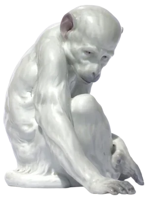 Art Deco Porcelain Monkey from Gebrüder Heubach, Germany, 1920