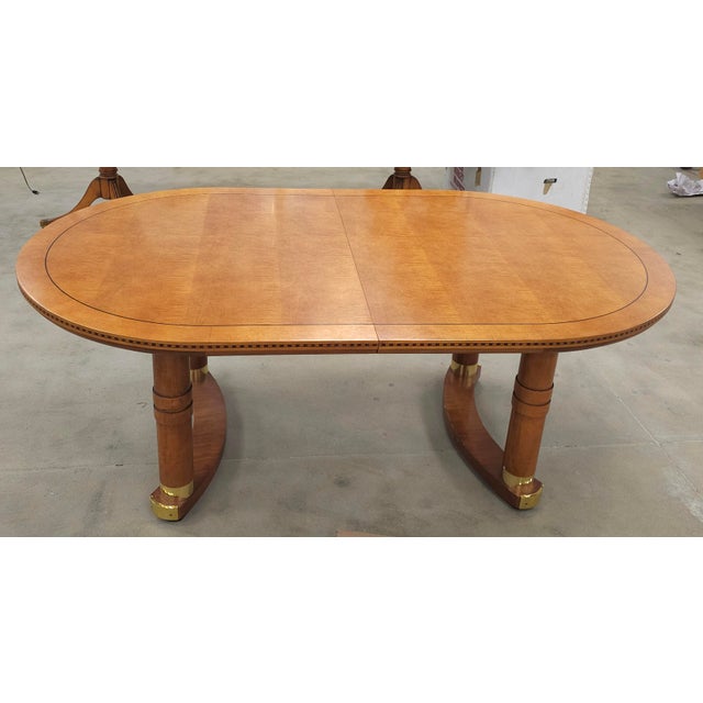 Attributed to Hickory White Genesis Banded and Inlaid Maple Extension Dining Table For Sale - Image 13 of 17