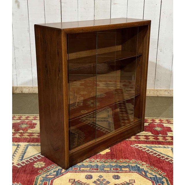 English Walnut Display Cabinet, 1970s For Sale - Image 9 of 13