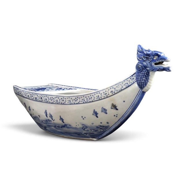 Japanese Jeweled Porcelain Dragon Ship from Mikawachi, 1890s For Sale - Image 13 of 13