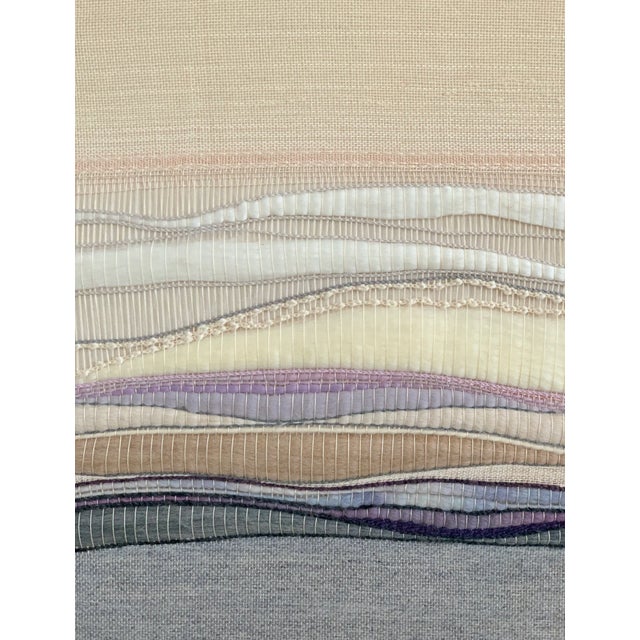 Vintage Pamela Twycross-Reed Large Round Fiber Art Abstract Landscape For Sale In Miami - Image 6 of 8