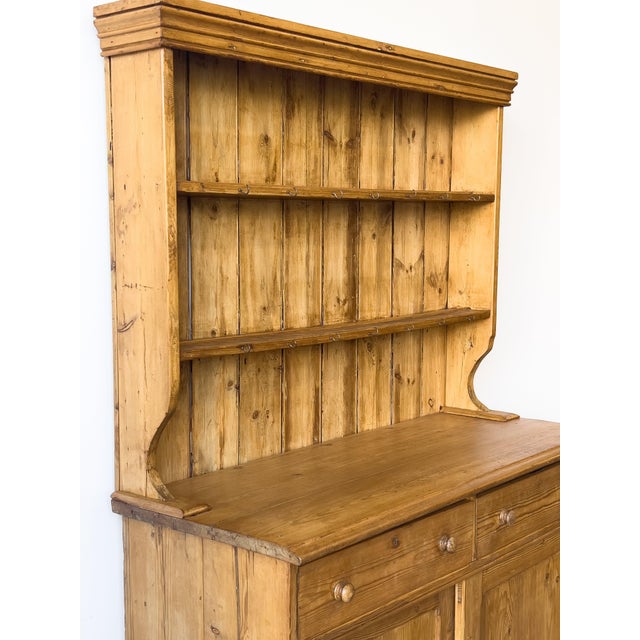 Antique English Pine Dresser With Sliding Door Base For Sale In Portland, OR - Image 6 of 8