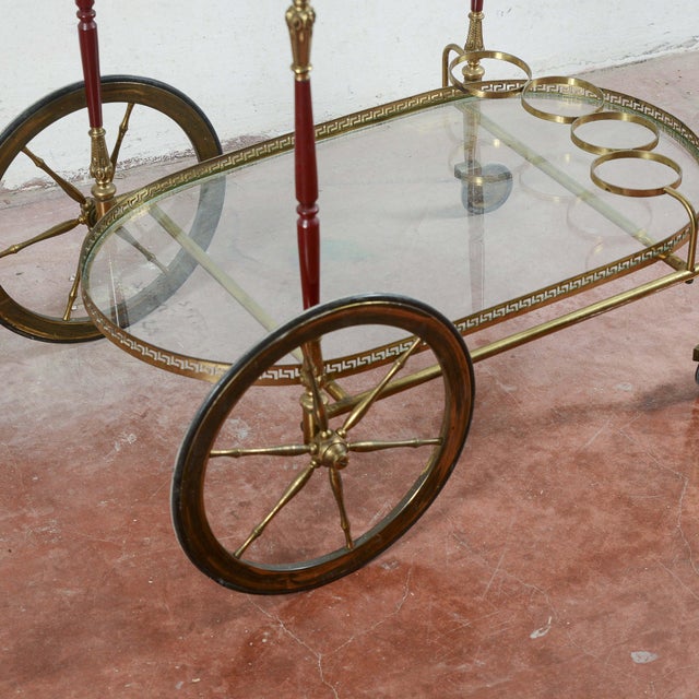 Vintage Serving Trolley with Glass Trays For Sale - Image 4 of 9