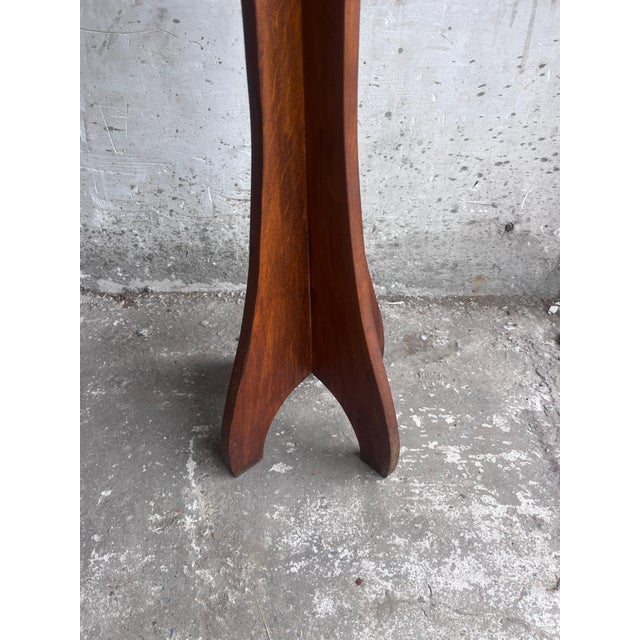 1920s Arts & Crafts Wooden Pedestal Stands, France, 1920, Set of 2 For Sale - Image 5 of 9
