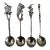 Four Sterling Silver Sugar or Salt Spoons For Sale