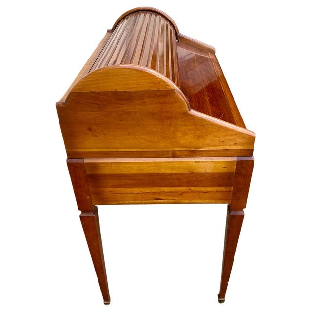 1950s Louis XVI Roll-Top Desk in Cherry Wood, 1950s For Sale - Image 5 of 9