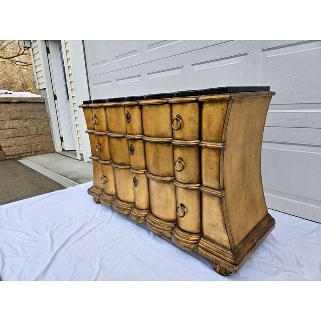 Rococo Gold Leaf or Gilt Scalloped Front Chest of Drawers For Sale - Image 3 of 18