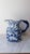 Vintage Style Chinoiserie Blue & White Octagonal Pitcher Vase - Figural Serpent Dragon Handle.. For Sale In Greensboro - Image 6 of 11