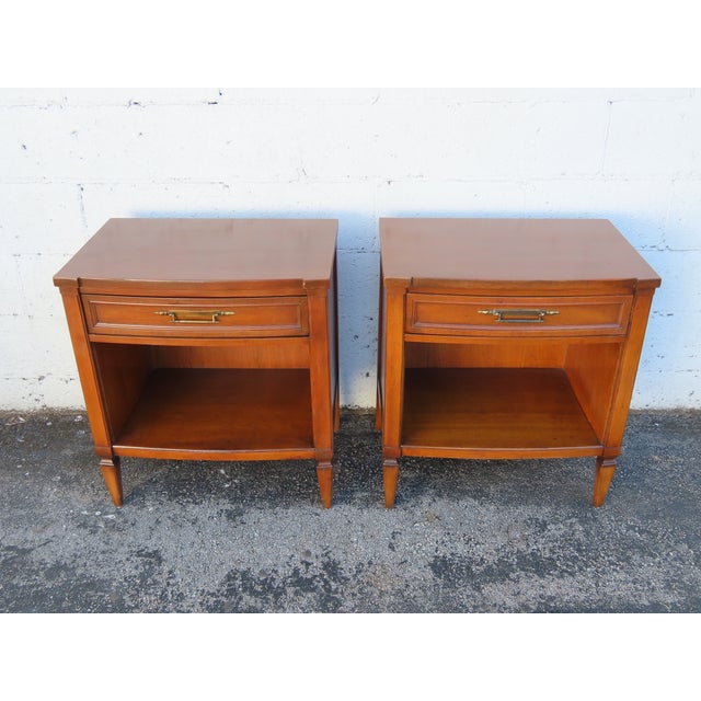 This beautiful Pair of Nightstands is made of wood, solid wood, veneer, and metal. These two gorgeous Nightstands feature...