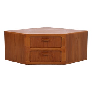 Vintage Danish Teak Corner Chest of Drawers from Dyrlund For Sale