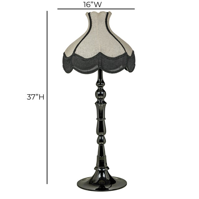 2020s Buchanan Scalloped Aluminium Base Table Lamp, Natural/Black For Sale - Image 5 of 6