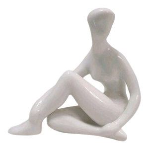 Royal Dux Czeckoslovakian Nude Woman Figurine 7" White Porcelain MCM Art Deco