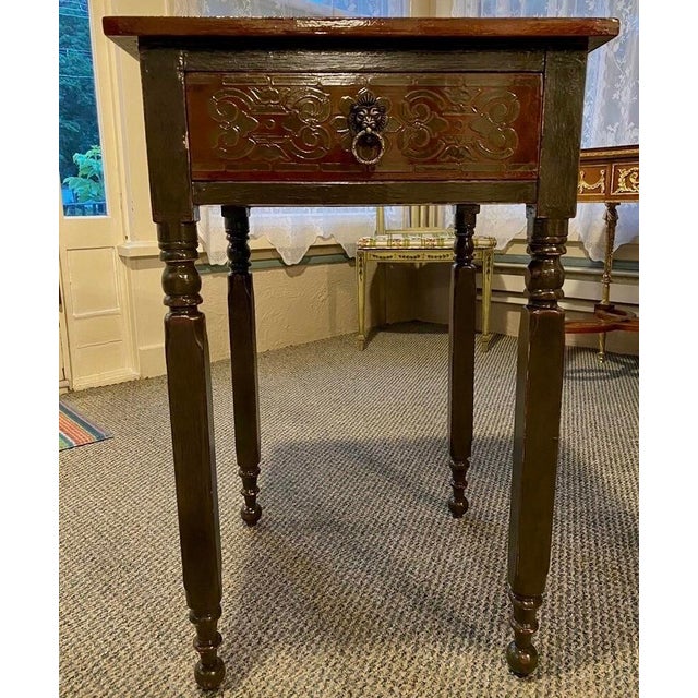 1850 - 60s Mahogany and Cherry Single Drawer Nightstand / Side Table For Sale - Image 10 of 11