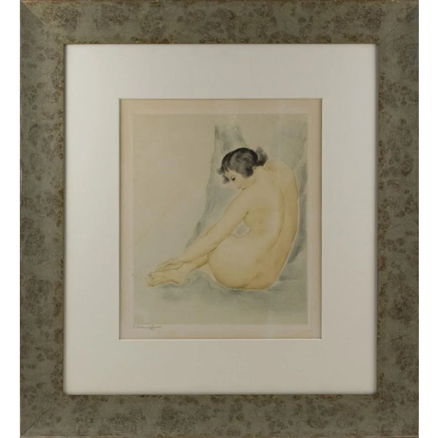 Asian Nude Study Watercolor Drawing by Rotislaw Racoff For Sale - Image 13 of 13