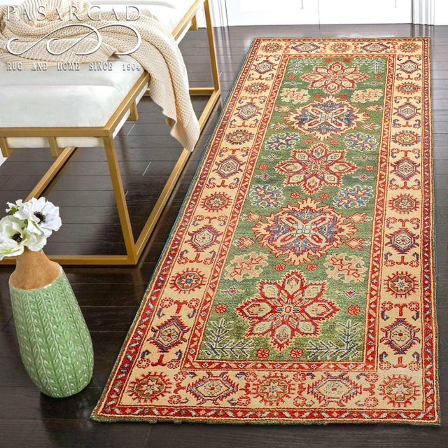 Pasargad DC Fine Hand Knotted Kazak Runner Rug For Sale - Image 4 of 4