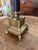 Late 20th Century Classic Aged Brass and Black Candlestick Lamps With Paw Feet and Black Parchment Shades - Pair For Sale - Image 4 of 7