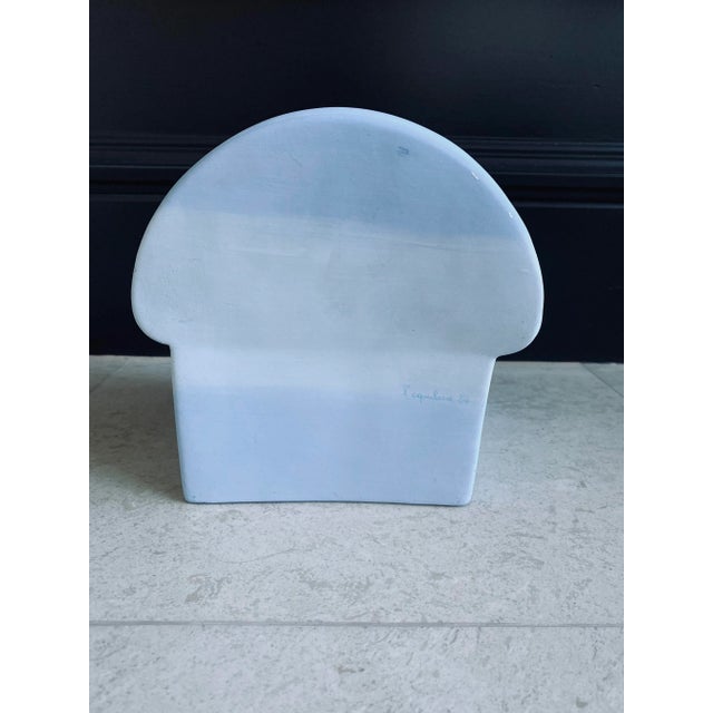 Vintage 1984 Sculpture - Italian L’aquilone Signed Handpainted Matte Porcelain Cloud Chair Sculpture For Sale - Image 9 of 10