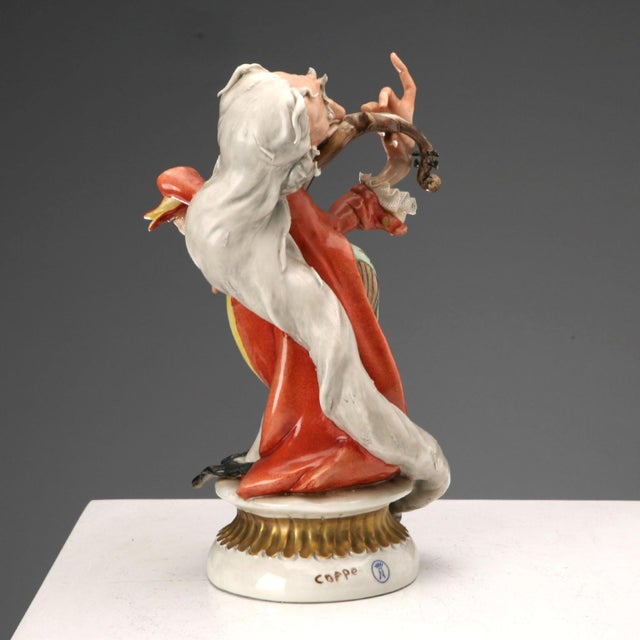 Grotesque Violinist Figurine by Giuseppe Cappè for Capodimonte Factory For Sale - Image 4 of 13