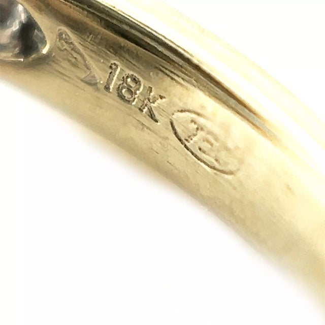 Late 20th Century Diamonds Double Fancy 18k White Gold Curved Top Ring, Size 6.75 For Sale - Image 5 of 5