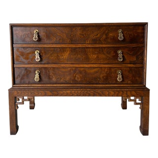 70's Hekman Designer Asian-Style Three Drawer Chest For Sale