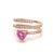 Natural 1.38 cts pink sapphire heart & 0.59 cts diamond ring in 18k gold For Sale - Image 11 of 18