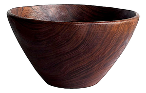 Mid 20th Century Large Hand Turned Teak Wood Bowl