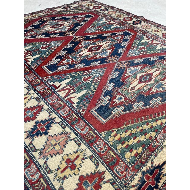 Vintage Kazak Medallions Tribal Rug 6 x 6.9 For Sale - Image 9 of 10